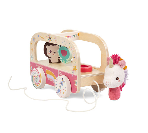 Lilliputiens Drewniany wózek do ciągnięcia Jednorożec Lena 12 m+