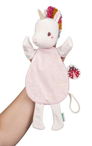 Lilliputiens Przytulanka komforter pacynka świecąca w ciemności Jednorożec Lena 0 m+