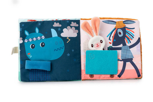 LILLIPUTIENS Miękka książeczka aktywizująca z mini-komforterem „Joe i jego przytulanka” 12 m+