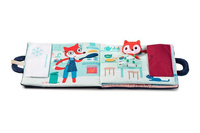 LILLIPUTIENS Miękka książeczka aktywizująca z mini-przytulanką „Dobranoc, mały lisku” 18 m+