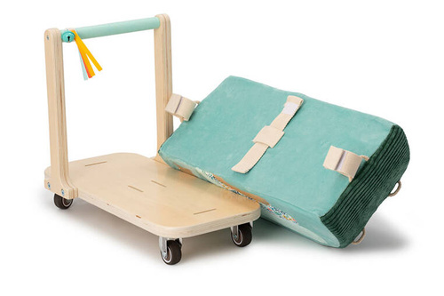 LILLIPUTIENS Drewniany jeździk 2 w 1 z miękkim siedziskiem i torebką Smok Joe 12 m+