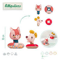 Lilliputiens Przytulanki do kąpieli Kotka Jeanne i Myszka Nina 6 m+