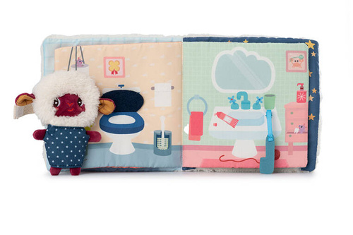 LILLIPUTIENS Książeczka aktywizująca z mini-przytulanką Dobranoc Owieczka Yvon 12 m+