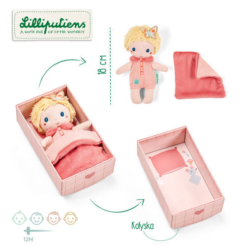 LILLIPUTIENS Lalka dzidziuś w pudełku łóżeczku Jade 12 m+
