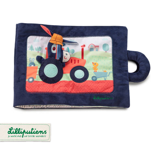 LILLIPUTIENS Miękka książeczka aktywizująca "Osiołek Ignace na farmie" 18 m+