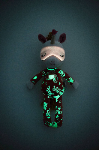 Lilliputiens Przytulanka do spania z elementami fluorescencyjnymi Jednorożec Lena 6m+