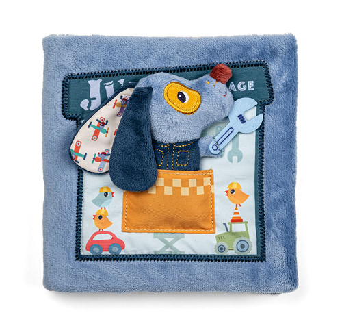 Lilliputiens Miękka książeczka aktywizująca "Garaż Pieska Jules'a" 12 m+