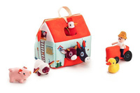 LILLIPUTIENS Rozkładany domek Farma z 6 zwierzątkami, rolnikiem i traktorem 18 m+