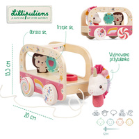 Lilliputiens Drewniany wózek do ciągnięcia Jednorożec Lena 12 m+