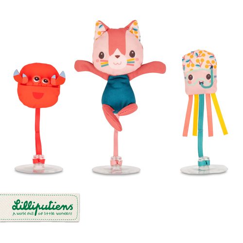Lilliputiens Zestaw 3 zabawek do kąpieli z przyssawkami Kotka Jeanne 3 m+
