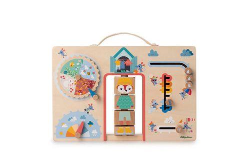 Lilliputiens Drewniana tablica manipulacyjna walizka "Ubranie na każdą pogodę" Lisiczka Alice 2 lata +