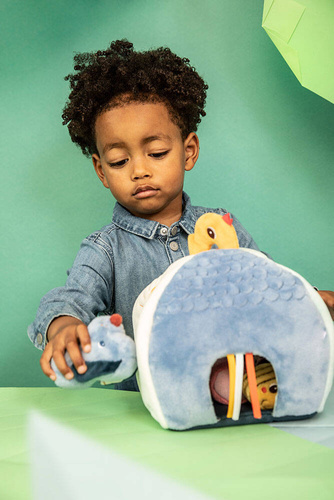 Lilliputiens Domek aktywizujący z grzechotkami Piesek Jules 9 m+