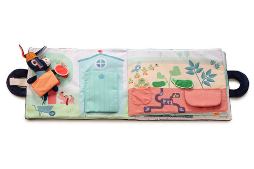 LILLIPUTIENS Miękka książeczka aktywizująca "Osiołek Ignace na farmie" 18 m+