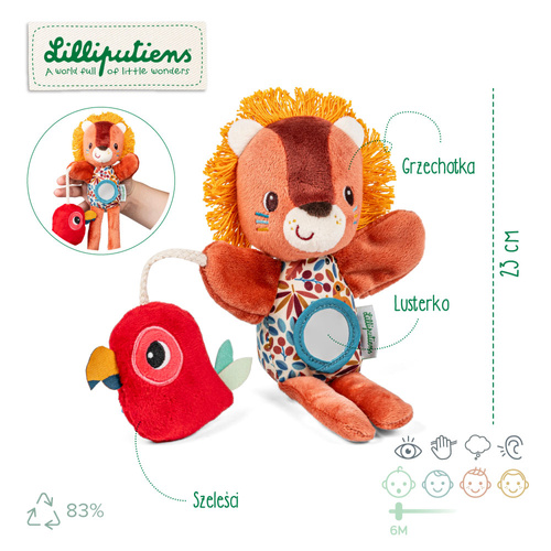 Lilliputiens Pacynka aktywizująca Lew Jack 6 m+