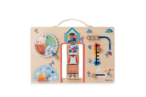Lilliputiens Drewniana tablica manipulacyjna walizka "Ubranie na każdą pogodę" Lisiczka Alice 2 lata +