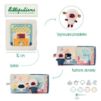 LILLIPUTIENS Książeczka aktywizująca z mini-przytulanką Dobranoc Owieczka Yvon 12 m+