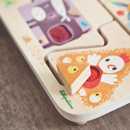 LILLIPUTIENS Drewniana tablica labirynt sensoryczny Farma 18 m+