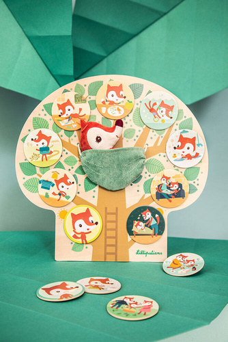 Lilliputiens Drewniana tablica magnetyczna "Mój dzień" Lisiczka Alice 2 lata +