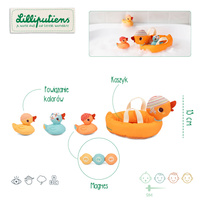 Lilliputiens Kaczka i 3 magnetyczne kaczątka do kąpieli 9 m+