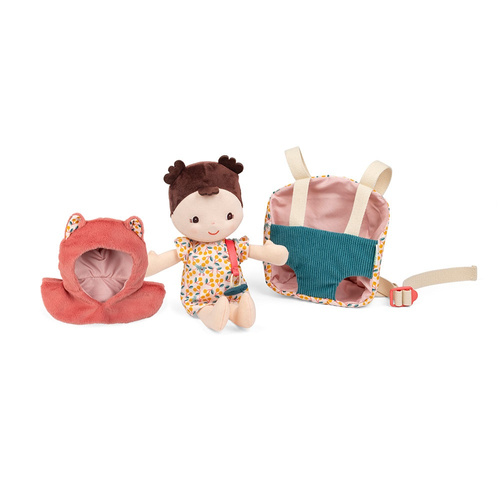 Lilliputiens Lalka dzidziuś w nosidełku i z czapeczką Jeanne 18 m+