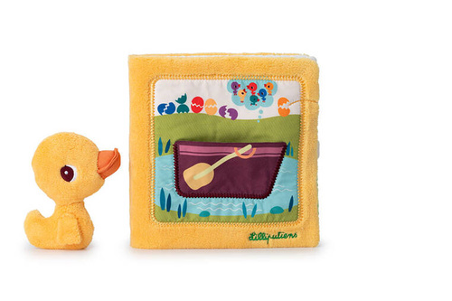 Lilliputiens Książeczka aktywizująca z mini-przytulanką Na farmie Kaczorek Gaspard 18 m+