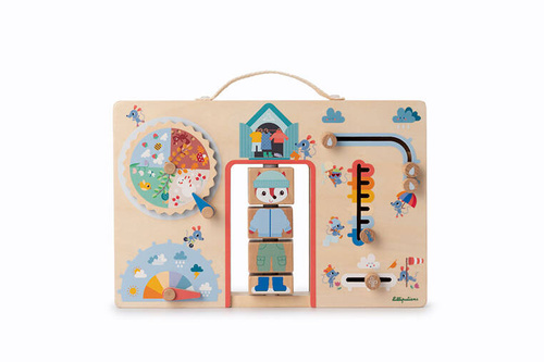 Lilliputiens Drewniana tablica manipulacyjna walizka "Ubranie na każdą pogodę" Lisiczka Alice 2 lata +
