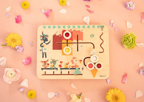 LILLIPUTIENS Drewniana tablica labirynt sensoryczny Lodziarnia 18 m+