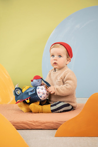 Lilliputiens Przytulanka aktywizująca wielofunkcyjna Samolot Piesek Jules 9 m+